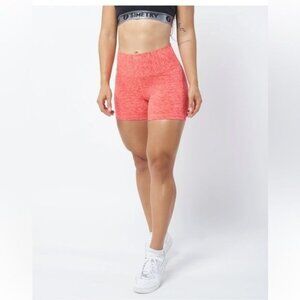 Itzon Womens Red High-Waist Seamless Shorts - XL